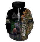 Sweat à capuche chasse cerf à l'arc camouflage forêt pour archer cynégétique, marquage prénom intégré