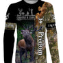 T-shirt chasse à l'arc design all-over sous-bois vert brun, coupe unisexe personnalisable pour archer