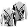 Polo manches longues golf unisexe noir blanc clubs croisés inscription Golf Club tissu technique respirant