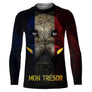 T-shirt all-over chasse sanglier tête drapeau France Mon Trésor vue dos