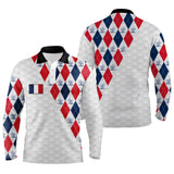 Polo de Golf Homme Et Femme, Drapeau France, Cadeau Porte Bonheur Golfeur - CT10092222 - Polo Manches Longues Unisexe