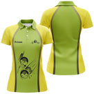 Polo pétanque homme femme manches courtes vert jaune, design boules pour bouliste personnalisable
