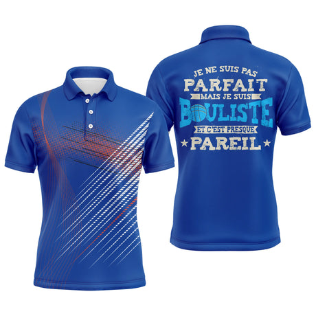 Polo Sport Pétanque, Cadeau Humour Bouliste, Je Ne Suis Pas Parfait Mais Je Suis Bouliste - CT10112224 - POLO HOMME