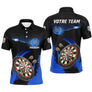 Maillot fléchettes bleu et noir homme all-over avec cibles et fléchettes, prénom et équipe personnalisés