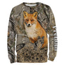 Sweat à capuche chasse renard forêt vert brun, marquage prénom pour chasseur observation