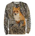 Sweat à capuche chasse renard forêt vert brun, marquage prénom pour chasseur observation