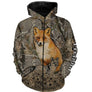 Sweater chasse renard forêt all-over, motif renard roux et renardeau pour passionné régulation