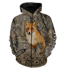 Sweater chasse renard forêt all-over, motif renard roux et renardeau pour passionné régulation
