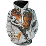 Sweat zippé chasse renard hiver paysage enneigé, tenue cynégétique saisonnière contemplative
