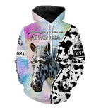 Sweat à capuche cheval Appaloosa fond pastel slogan Just fille aime Appaloosa prénom personnalisé