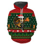 Sweat zippé Noël hameçons et carpe jacquard, tenue festive halieutique de réveillon