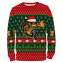Sweat à capuche Noël carpe bonnet Père Noël, design ugly christmas sweater pour carpiste