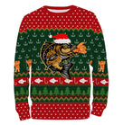 Sweat à capuche Noël carpe bonnet Père Noël, design ugly christmas sweater pour carpiste