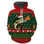 Sweat zippé Noël hameçons et brochet jacquard, tenue festive halieutique de réveillon