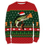 Sweat à capuche Noël brochet bonnet Père Noël, design ugly christmas sweater pour brocheteur