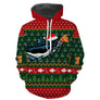 Sweat zippé Noël hameçons et silure jacquard, tenue festive halieutique de réveillon