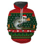 Sweat zippé Noël hameçons et bar jacquard, tenue festive halieutique de réveillon