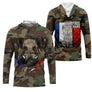 T-shirt chasseur sanglier camouflage militaire motif sanglier drapeau France slogan Live Free Hunt Hard battue