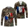 T-shirt chasseur chamois camouflage militaire motif chamois drapeau France slogan Live Free Hunt Hard alpin