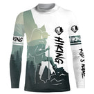 T-shirt randonnée variante avec silhouette trek et montagne, prénom personnalisé