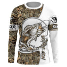 Maillot UV manches longues pêche bar leurre tatouage bicolore blanc camouflage prénom personnalisé