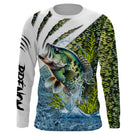 Sweat à capuche pêche crapet avec sunfish et eau bleue, marquage prénom pour pêcheur étang
