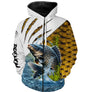 Anti-UV à capuche pêche carpe protection solaire, motif écailles et prénom pour carpiste