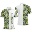 Polo de Golf Personnalisé, Motif Euro, Argent, Golfeur, Golfeuse, Balle de Golf, Polo à Séchage Rapide - CTS18052211 - Polo Homme Vert