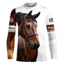 Débardeur all-over cheval passion blanc avec portrait cheval brun bai été équestre
