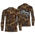 Débardeur pêche unisexe camouflage marron brochet carnassier silhouettes pêcheurs prénom personnalisé