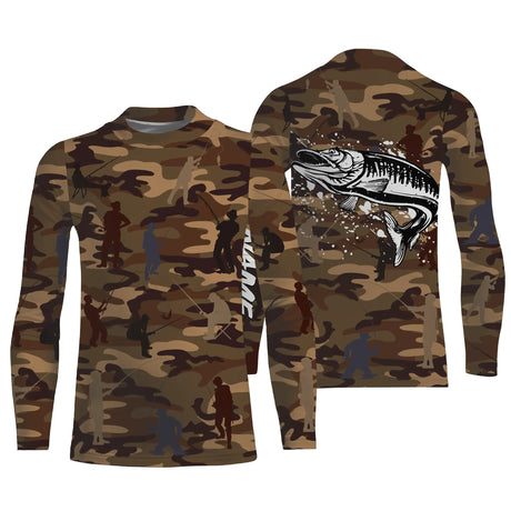 Camouflage de Pêche, Pêche du Brochet, Carnassier, Cadeau Original Pêcheur, Tee shirt All-Over, Shirt Anti-UV - CTS19052226 T-shirt Manches Longues All Over Enfant