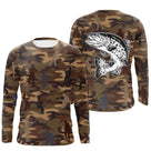 Sweat à capuche pêche camouflage marron truite bondissante silhouettes pêcheurs