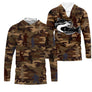 Sweater pêche unisexe camouflage marron silure catfish silhouettes pêcheurs tissu doux