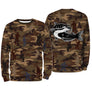 Débardeur pêche unisexe camouflage marron silure catfish silhouettes pêcheurs