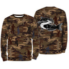 Débardeur pêche unisexe camouflage marron silure catfish silhouettes pêcheurs