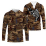 Sweater pêche unisexe camouflage marron carpe silhouettes pêcheurs tissu doux