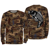 Camouflage de Pêche, Pêche de la Carpe, Cadeau Original Pêcheur, Tee shirt All-Over, T-Shirt Anti-UV - CTS19052231 - Sweat shirt