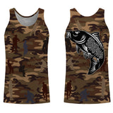 Camouflage de Pêche, Pêche de la Carpe, Cadeau Original Pêcheur, Tee shirt All-Over, T-Shirt Anti-UV - CTS19052231 - Débardeur unisexe