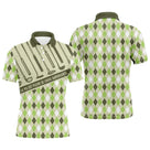 Polo golf homme femme vert argyle La vie est pleine de choix importants avec clubs alignés au dos