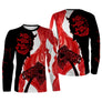 Sweat pêche all-over rouge noir blanc motif graphique poisson contrasté vue dos