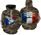 T-shirt manches longues pêche saumon UV camouflage forêt motif saumon drapeau France pêcheur prénom personnalisé