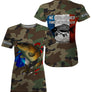 Sweat zippé pêche carpe UV all-over camouflage forêt motif carpe miroir drapeau tricolore prénom personnalisé