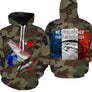 Maillot UV manches longues pêche truite all-over camouflage forêt motif truite drapeau tricolore prénom personnalisé