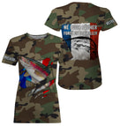Sweat zippé pêche truite UV all-over camouflage motif truite drapeau France Né pour pêcher prénom personnalisé