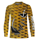 Sweat capuche pêche carpe écailles or hameçons pour collection halieutique