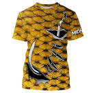 T-shirt col rond pêche carpe écailles or graphique abstrait carpiste