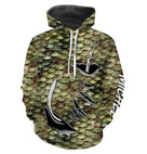 Sweat capuche pêche bar pattern écailles bronze côtier