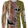 Anti-UV capuche pêche truite pattern peau truite all-over avec hameçons noirs proéminents