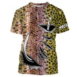 T-shirt col rond pêche truite peau écaillée salmonidé mimétisme
