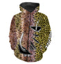 Hoodie all-over pêche truite peau fario points noirs